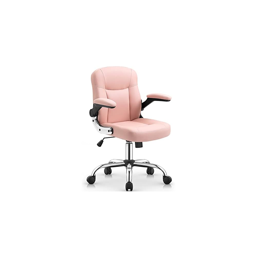 Home Office Chairs Leather offce Chair with Wheels Swivels(C)