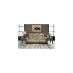 Signature Design by Ashley Next-Gen DuraPella Power Reclining Sofa with Adjustable Headrest, Sand & Next-Gen DuraPella Power Reclining Loveseat with Console & Adjustable Headrest, Sand