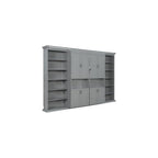 SOFTSEA Queen Murphy Bed with Dual Sliding Cabinets, Gray