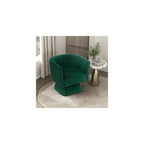 Lexicon 360 Degree Swivel Accent Chair, Modern Comfy Velvet Barrel Chair, Diamond Stitched Details, Plush Foam Cushions, Metal Swivel Base, for Living Room/Bedroom/Apartment/Office, Green