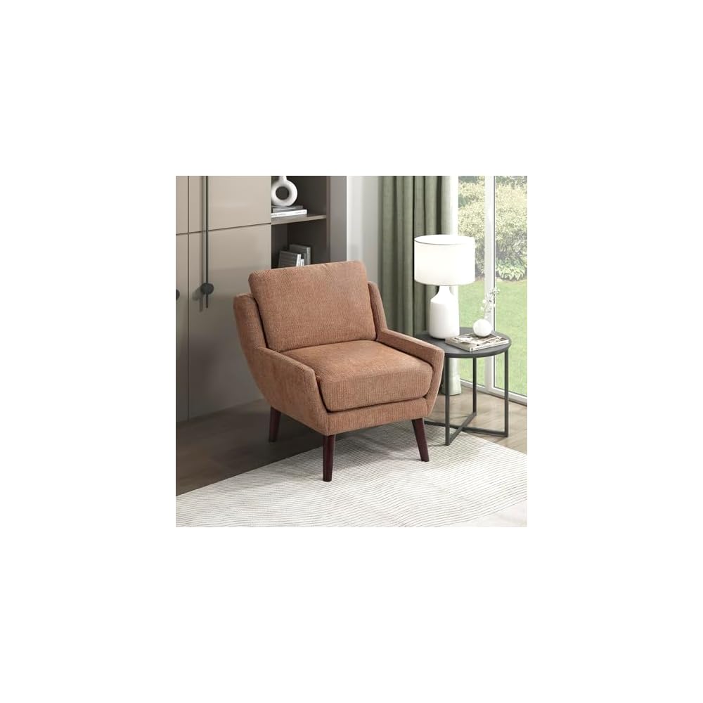 Lexicon Modern Wingback Accent Chair, Chenille Fabric Upholstered Lounge Reading Arm Chair, Solid Wood Legs for Living Room, Bedroom, Supportive Padded Pocket Coil Seat, Easy Assembly, Gray