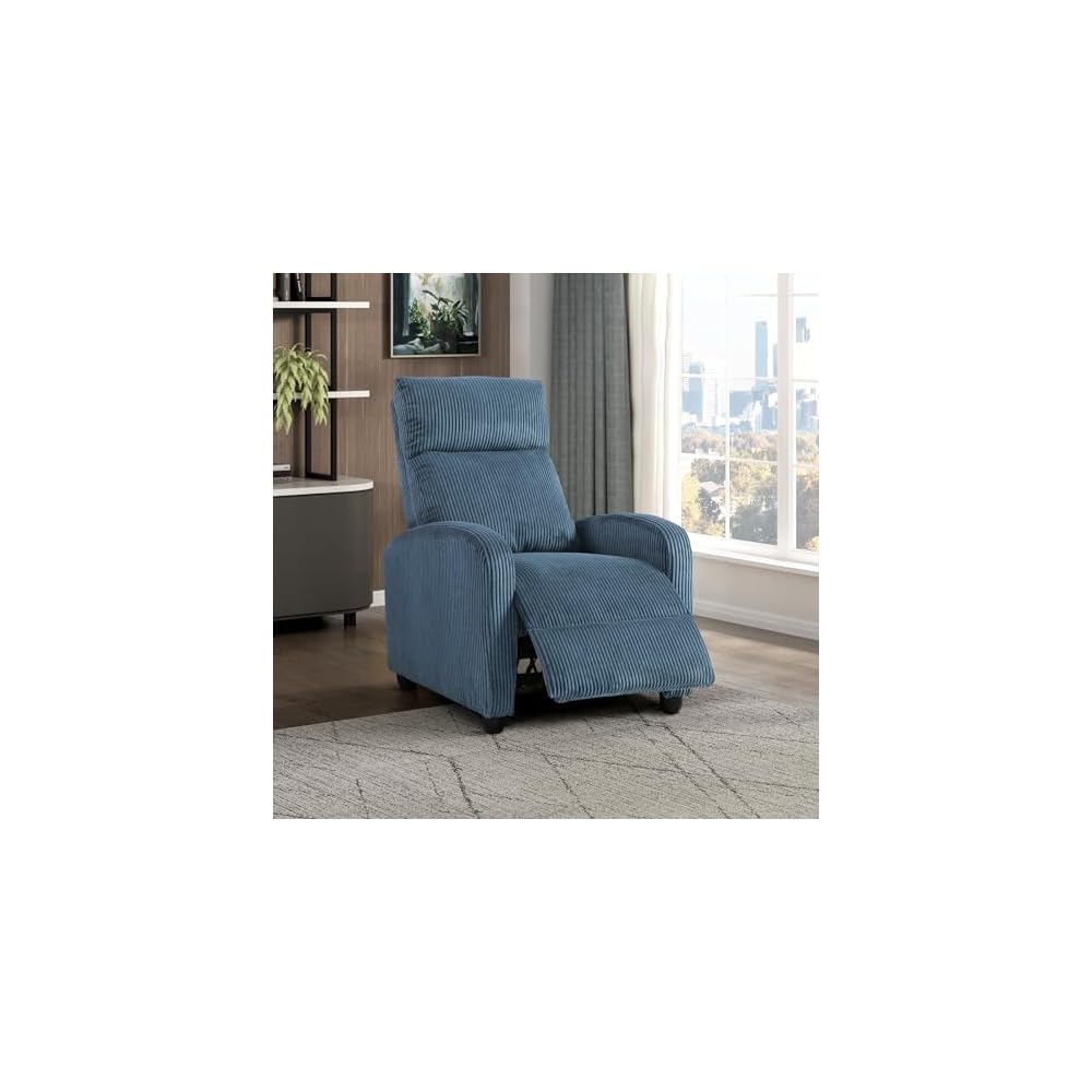 Lexicon Corduroy Pushback Recliner Chair, Yellow