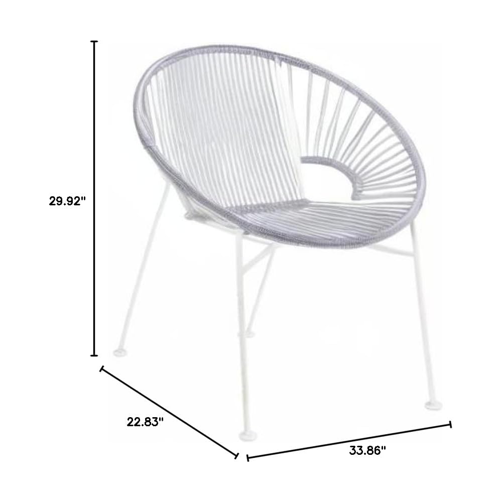 Innit Concha Chair - Clear Weave on White Frame