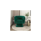 Lexicon 360 Degree Swivel Accent Chair, Modern Comfy Velvet Barrel Chair, Diamond Stitched Details, Plush Foam Cushions, Metal Swivel Base, for Living Room/Bedroom/Apartment/Office, Green