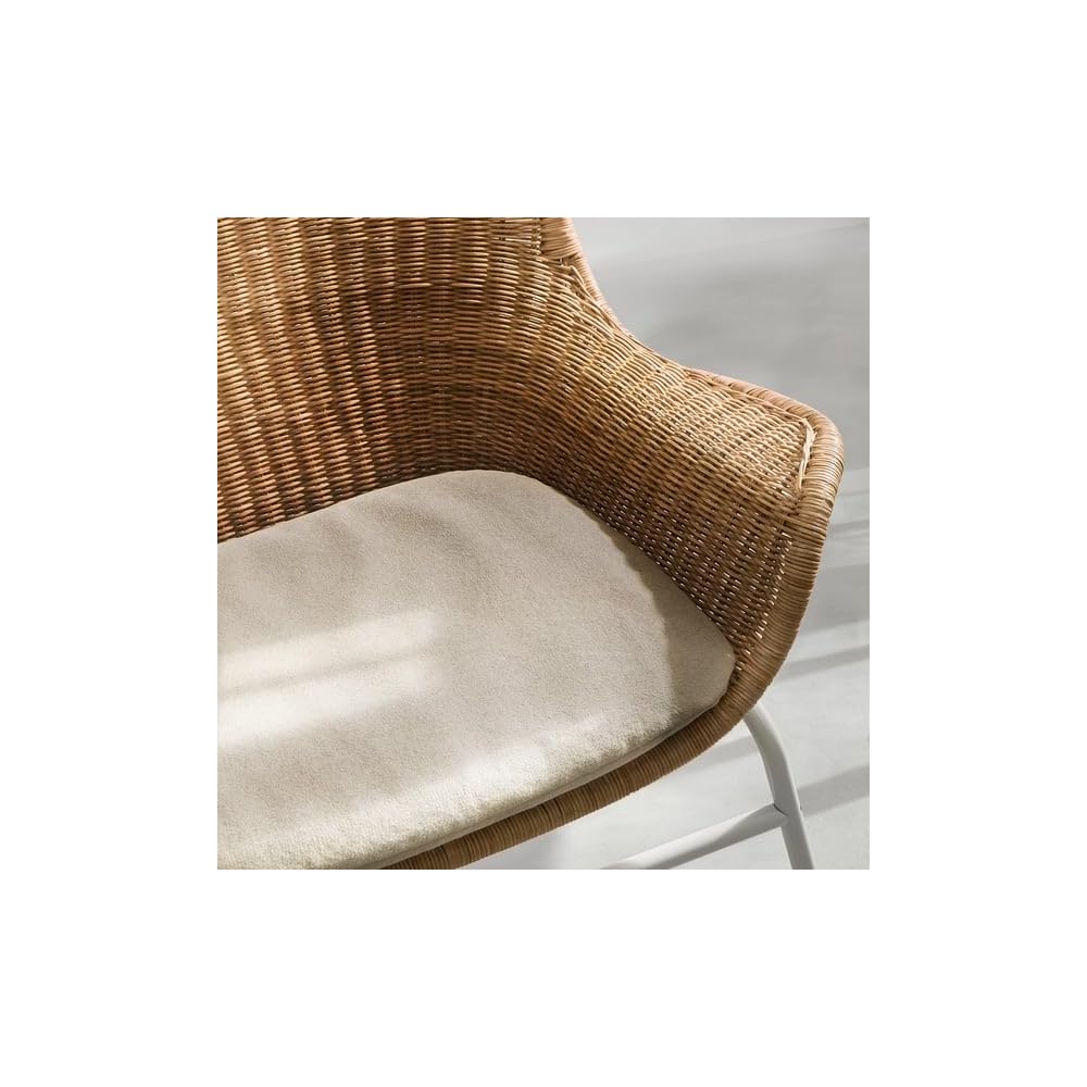 ProTuning FRYKSÅS Armchair and footstool, rattan/Risane natural