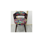 Swivel Vanity Chair with Back - Retro Wood American Round Makeup Chair & Accent Armchair for Home Office/Bedroom - Upholstered Comfort & Style
