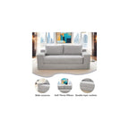 56" Convertible Loveseat Sofa Bed, Memory Foam Couch Corduroy Fabric Grey