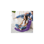 HOMGX Floor Chair with Back Support, 14-Poistion Adjustable Gaming Lazy Sofa Cushioned Chair w/Soft Coral Fleece & Memory Foam Padding, Folding Cushioned Meditation Chair for Reading (Violet)