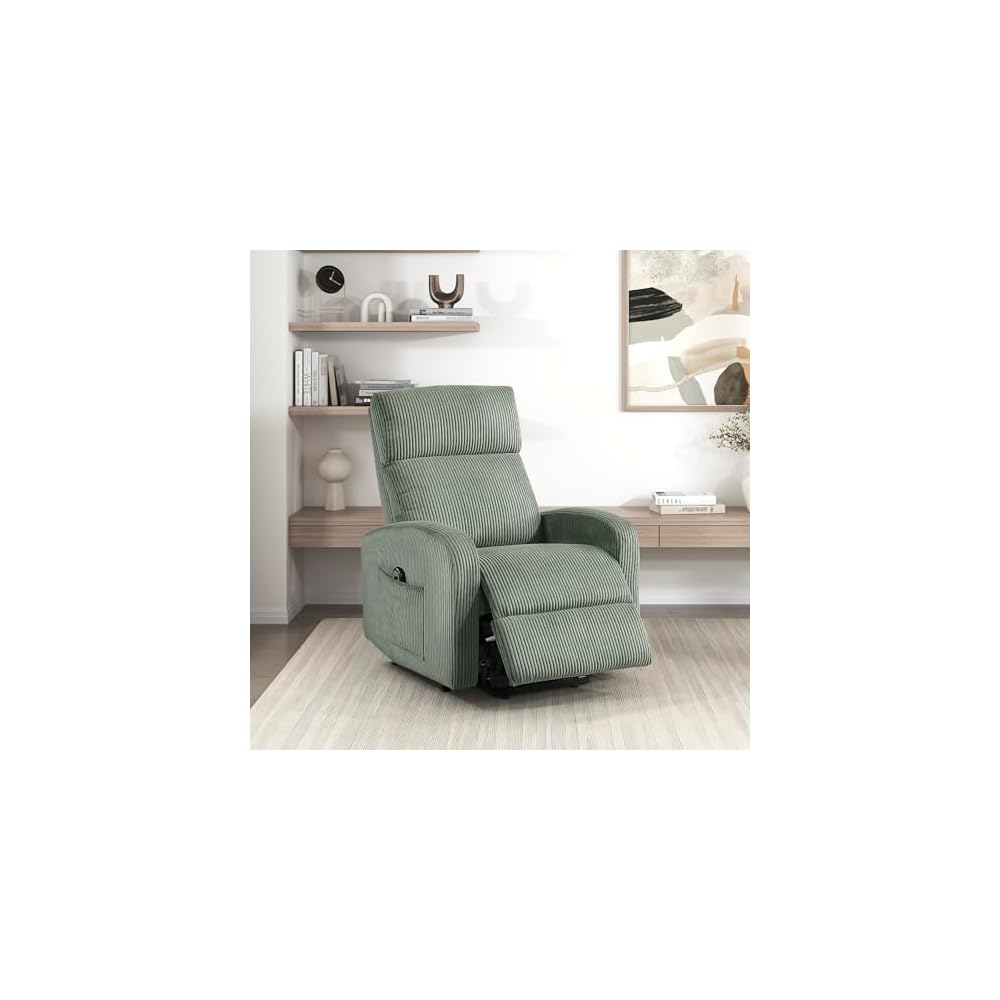 Lexicon Corduroy Pushback Recliner Chair, Yellow