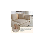 Tmsan 146.5" Oversized U Shaped Sectional Sofa with 2 Ottomans, Modern 6 Seater Cloud Modular Couch for Living Room, Bedroom,Family, Camel Chenille
