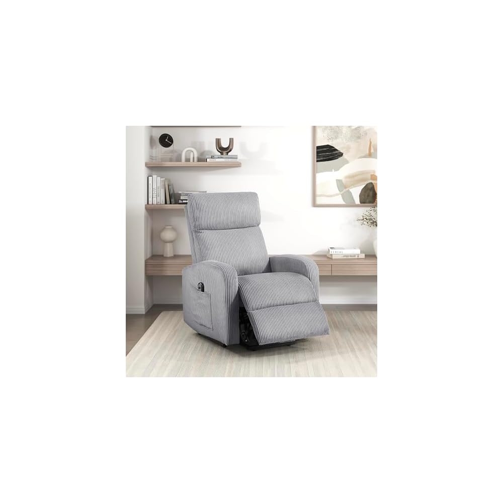 Lexicon Corduroy Pushback Recliner Chair, Yellow