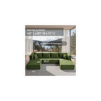 YINIX 140" Convertible Sleeper Sofa Bed - Modular Sectional Sofa Couches - Comfy Cloud Couch for Living Room Floor Sofa - 6 Piece Free Combination Compression Sofa - No Assembly Required - Green