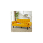 Sofa Couch for Living Room, 74.8" Linen Tufted Modern Comfy Couch with Pillow-Top Armrest, 3 Seater Upholstered Sofa for Small Spaces, Office, Apartment, Golden Yellow