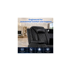 Power Recliner Sofa Sectional with LED Lights,Sectional Couches for Living Room with Cup Holder,6 Seater Home Theater Seating Reclining Sofa Furniture Set + Drop Down Tabel ,Storage,Wireless Charger