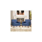 KOMFOTT Mid Century Modern Accent Chair, Faux Leather Upholstered Armchair with Button Tufted Decoration & Rivets, Rubber Wood Legs, Soft Padded Seat Cushion, Single Sofa for Living Room, Home (Brown)