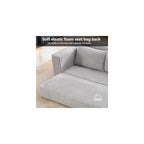 56" Convertible Loveseat Sofa Bed, Memory Foam Couch Corduroy Fabric Grey