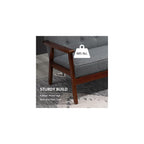 HOMCOM Modern Upholstered 2-Seat Loveseat Sofa with Linen-Touch Fabric and Rubberwood Legs, Grey