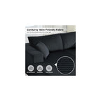 Oversized Double Lounge Chaise Indoor,81" Cloud Plush Sofa Bed,Corduroy Boneless Sleeper Sofa Bed with 2 Pillows,Modern Upholstered Sofa Couch for Living Room Bedroom,No Assembly Required,Black