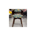 Swivel Vanity Chair with Back - Retro Wood American Round Makeup Chair & Accent Armchair for Home Office/Bedroom - Upholstered Comfort & Style