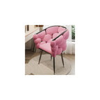 Modern Gray Upholstered Vanity Chair with Back, Stylish Metal Legs, Perfect for Makeup Room, Beauty Salon, and Dressing Area - Elegant Design for Comfort and Support