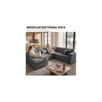 108'' Modular Sectional Sleeper Sofa Couches for Living Room, Dark Grey