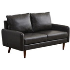 INSTORY Leather Loveseat Modern Sofa Comfy Couch with Wooden Legs for Living Room,Office - Dark Grey