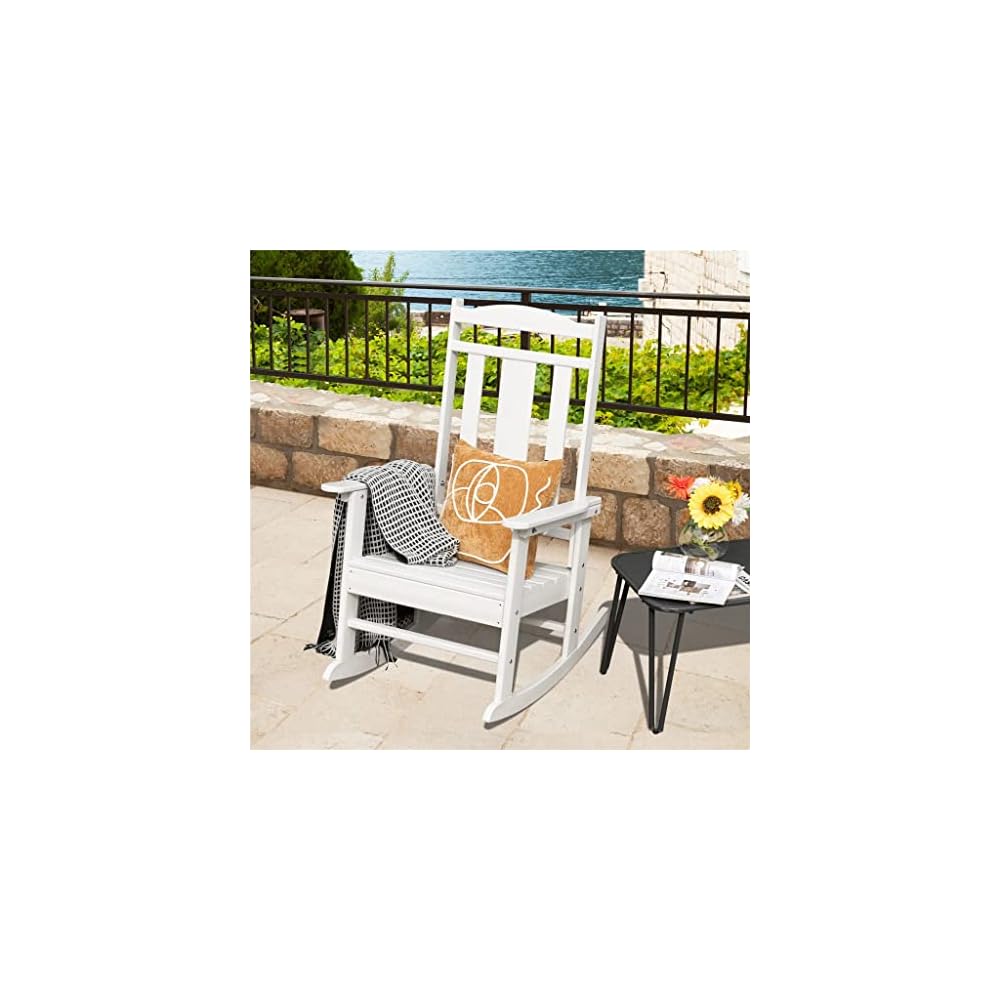 Rocking Chair All Weather High Back Porch White