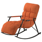Modern Rocking Chair - Comfortable Reclining Armchair for Living Room, Bedroom & Lounge - Cozy Soft Sleeper Chair for Relaxation & Reading (Orange)