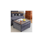 Keydo 90" Oversize Loveseat Sofa with Storage Ottoman, Love Seat Couch with Coffee Table, L Shaped Couch Sofa for Living Room, Deep and Wide Seat, Gray