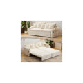82.7’’ King Size Beige Pull Out Sofa Bed, 3 in 1 Convertible Sleeper Sofa Bed with Futon Sofa, Chenille Loveseat Couch Bed with USB and Storage Pockets for Living Room,Bedroom