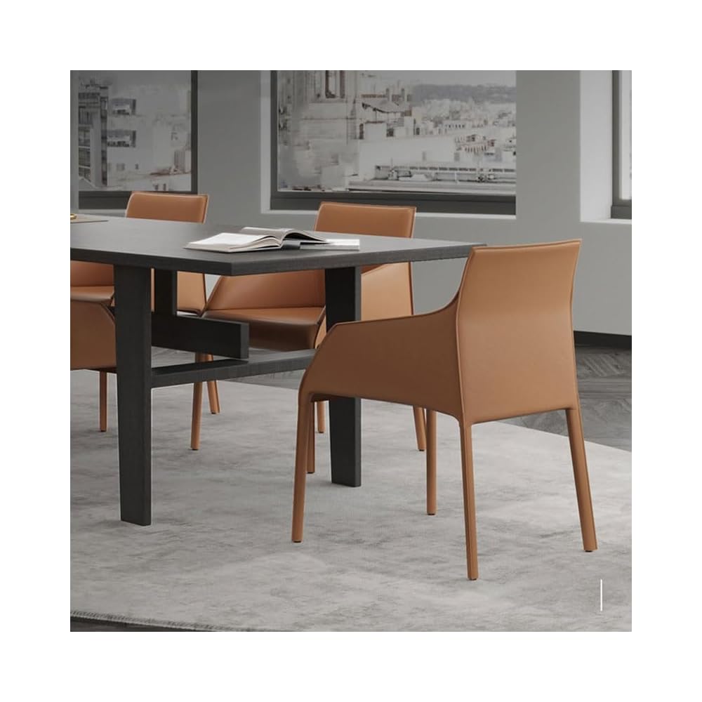 Simple Saddle Leather Chairs Made of Steel and High-Density Sponge are Suitable for Home and Office Use