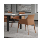 Simple Saddle Leather Chairs Made of Steel and High-Density Sponge are Suitable for Home and Office Use