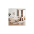 Apicizon 101" Boneless Cloud Sectional Couch for Living Room, Sectional L Shaped Sofa Couch with Ottoman, Modular Sleeper Sofa for Apartment，No Assembly, White