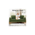 Loveseat Sofa, 67" Small Couch, Green Corduroy Love Seat Couches