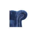 ONCIN Velvet Chesterfield Sofa, 84'' Modern Tufted 3 Seater Couch with Scroll Arms and Wood Legs for Living Room Bedroom (Blue), Blue Velvet, 84 In Chesterfield Sofa