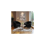 Yaheetech Compact Sherpa Accent Chairs Set of 2 for Small Spaces, Black