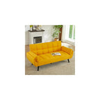 Sofa Couch for Living Room, 74.8" Linen Tufted Modern Comfy Couch with Pillow-Top Armrest, 3 Seater Upholstered Sofa for Small Spaces, Office, Apartment, Golden Yellow