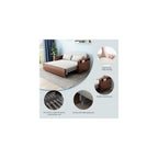 59" Grey 3-in-1 Convertible Sofa w/Stor & Rev Chaise, Solid Wooden Frame