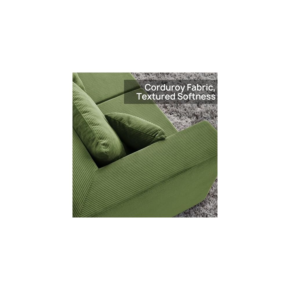 YINIX 140" Convertible Sleeper Sofa Bed - Modular Sectional Sofa Couches - Comfy Cloud Couch for Living Room Floor Sofa - 6 Piece Free Combination Compression Sofa - No Assembly Required - Green