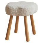Faux Fur Accent Chair Modern Lounge Tub Chair with Wood Legs - Comfy Fluffy Armchair and Footstool for Bedroom, Living Room Reading