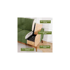Loveseat Sofa, 67" Small Couch, Green Corduroy Love Seat Couches