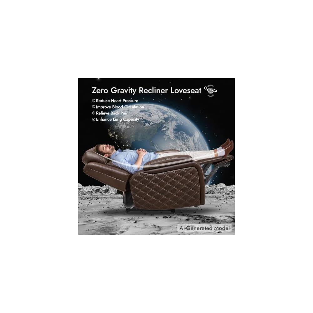 Watson & Whitely Zero Gravity Power Reclining Loveseat, Brown