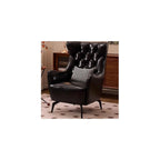 Leather Recliner Chair American Light Luxury PU Leather Accent Chair Brown Single Sofa Chairs High-Back Tufted Retro Beanbag Sofas Textured Waxed Leather for Living Room Leisure Reception Whisky Bar