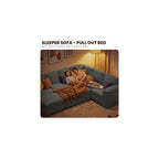 108'' Modular Sectional Sleeper Sofa Couches for Living Room, Dark Grey