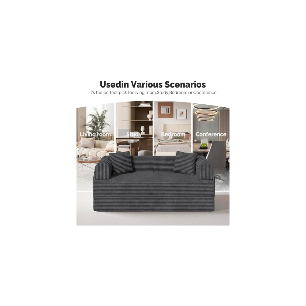 Modern Living Convertible Floor Sofa Bed, Corduroy Textured Memory Foam, Compressed Box Delivery