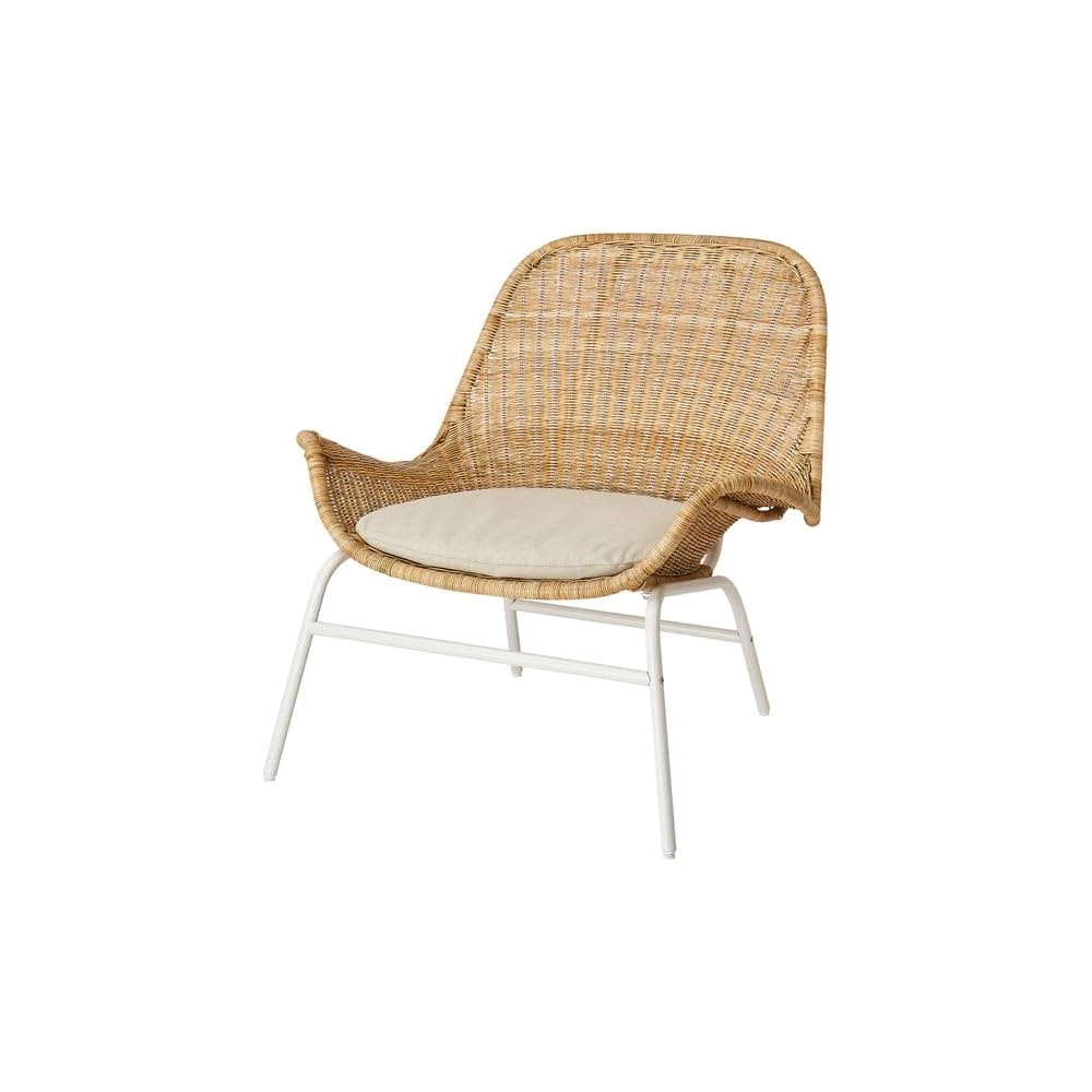 ProTuning FRYKSÅS Armchair and footstool, rattan/Risane natural