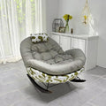Leather Rocking Recliner Chair, Gray, Tufted Lounge Chair for Living Room