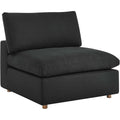 Modway Commix Fabric Down Filled Overstuffed Armless Chair in Black
