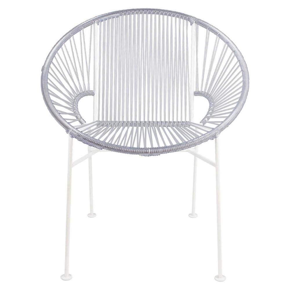 Innit Concha Chair - Clear Weave on White Frame