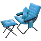 AIZYR Lazy Chair with Ottoman, Folding Lounge Reclining Sofa Chair Sofa Chair Set Reading Chair for Bedroom, Living Room, Dorm Room, Office,Blue